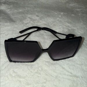 Black Oversized Geometric Sunglasses - Women Accessories